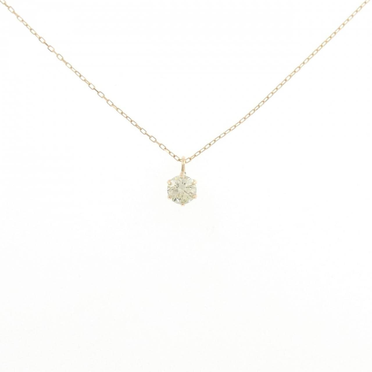 K18YG ソリティア ダイヤモンド ネックレス 0.18CT