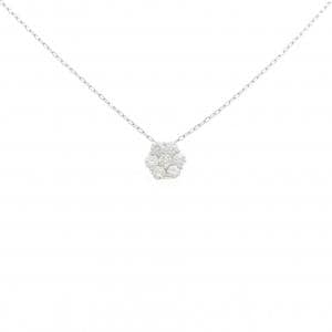 PT900/PT850 フラワー ダイヤモンド ネックレス 0.30CT