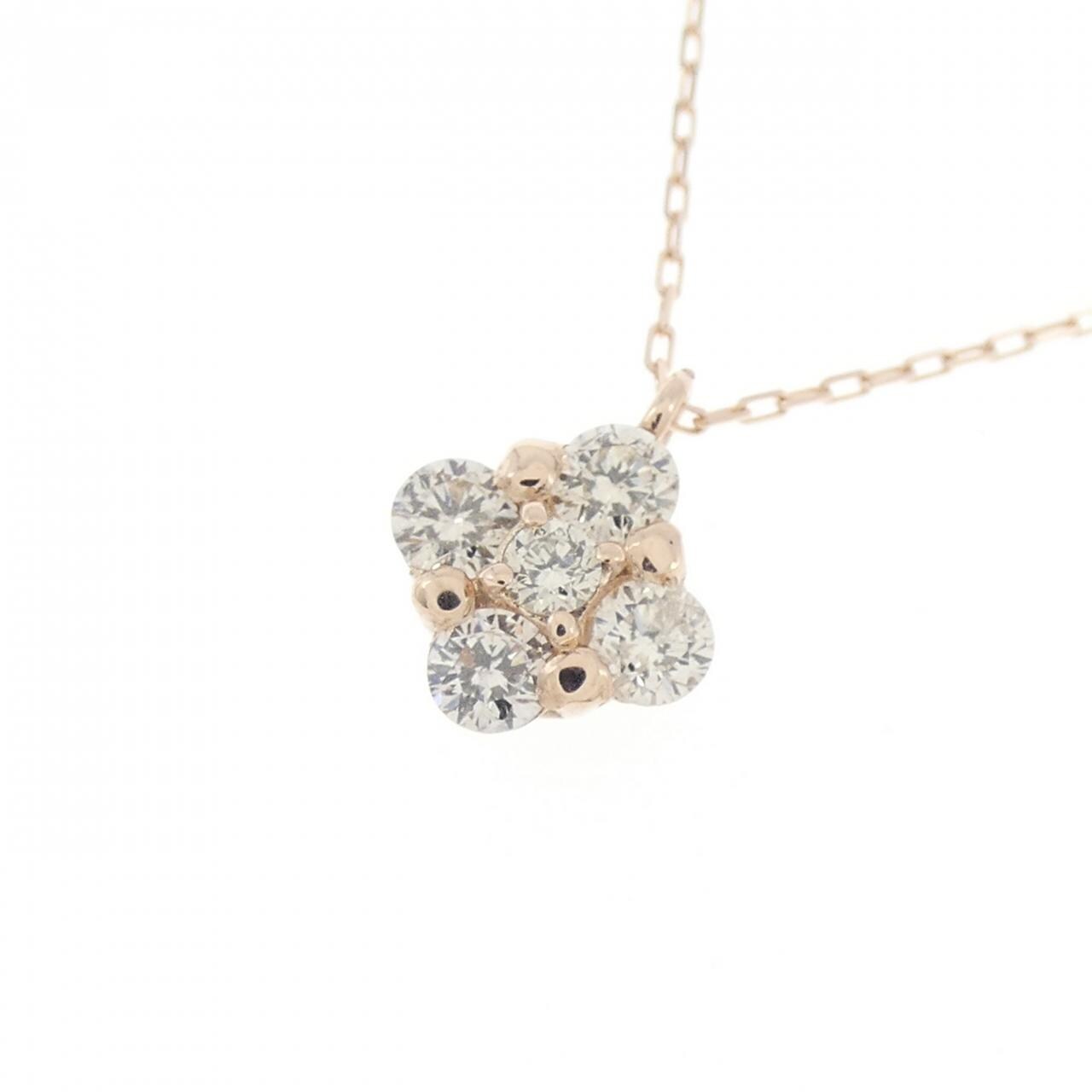 【新品】K10PG ダイヤモンド ネックレス 0.20CT