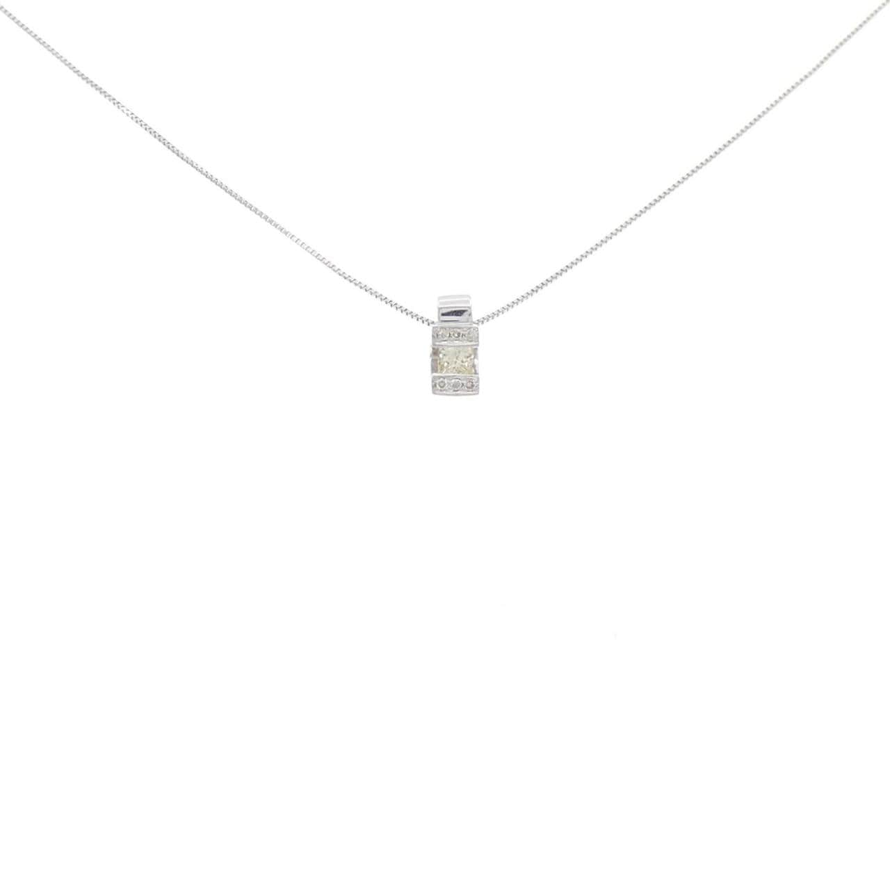K18WG ダイヤモンド ネックレス 0.18CT