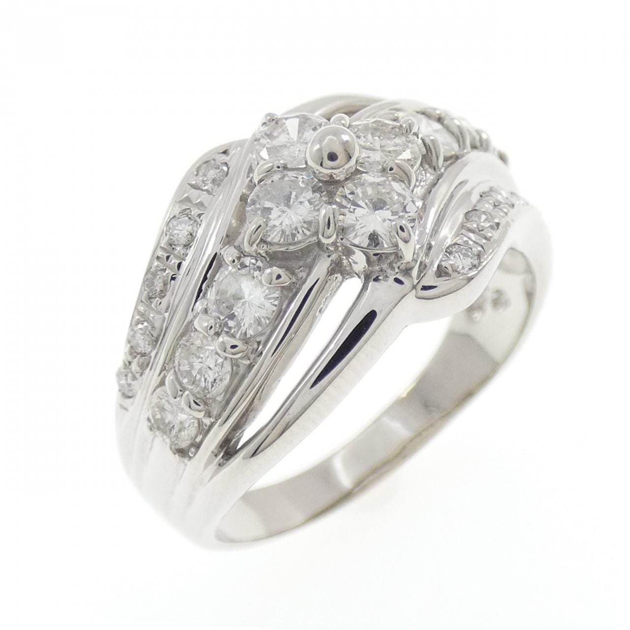 PT850 フラワー ダイヤモンド リング 1.07CT