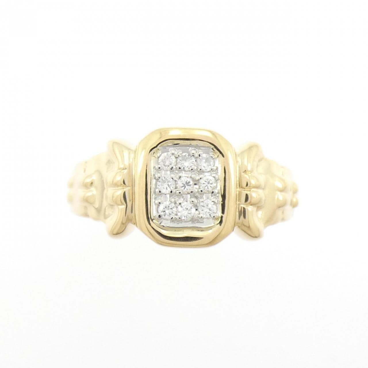 K18YG/PT900 ダイヤモンド リング 0.10CT