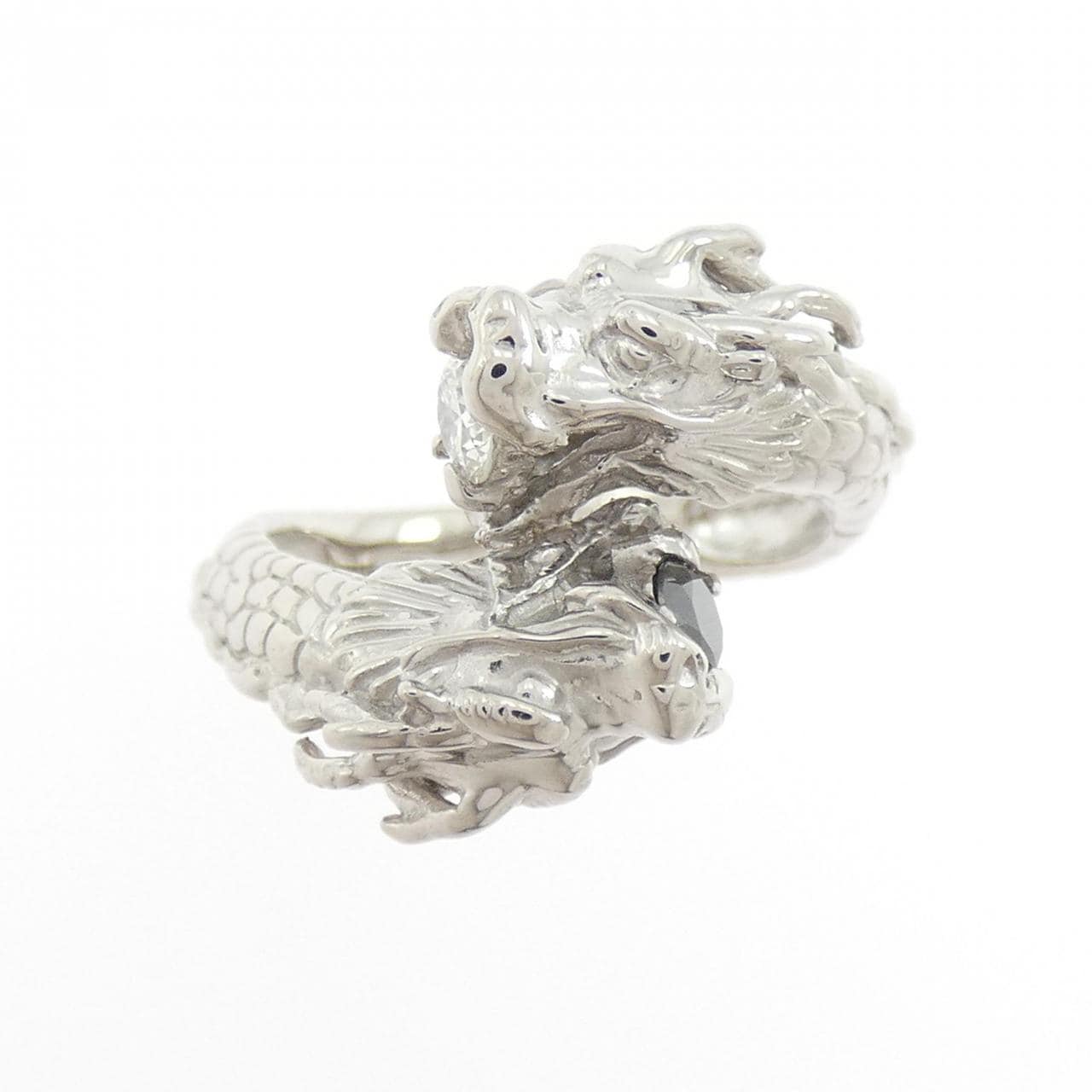 K18WG ドラゴン ダイヤモンド リング 0.12CT