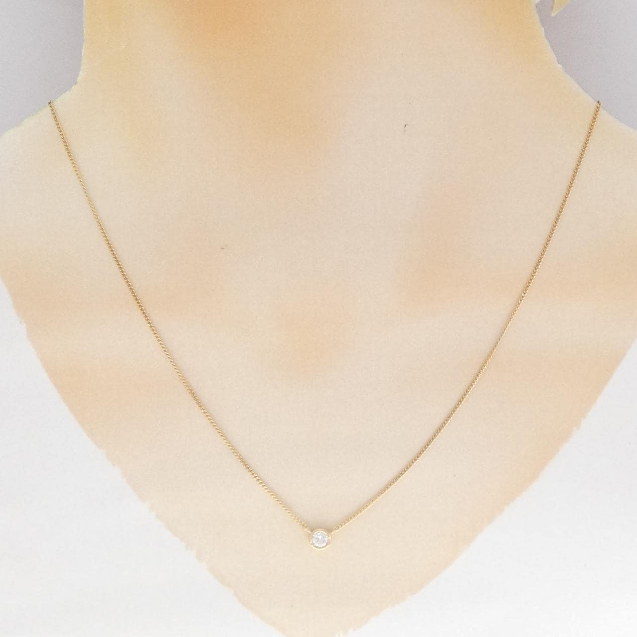 K18YG ソリティア ダイヤモンド ネックレス 0.14CT