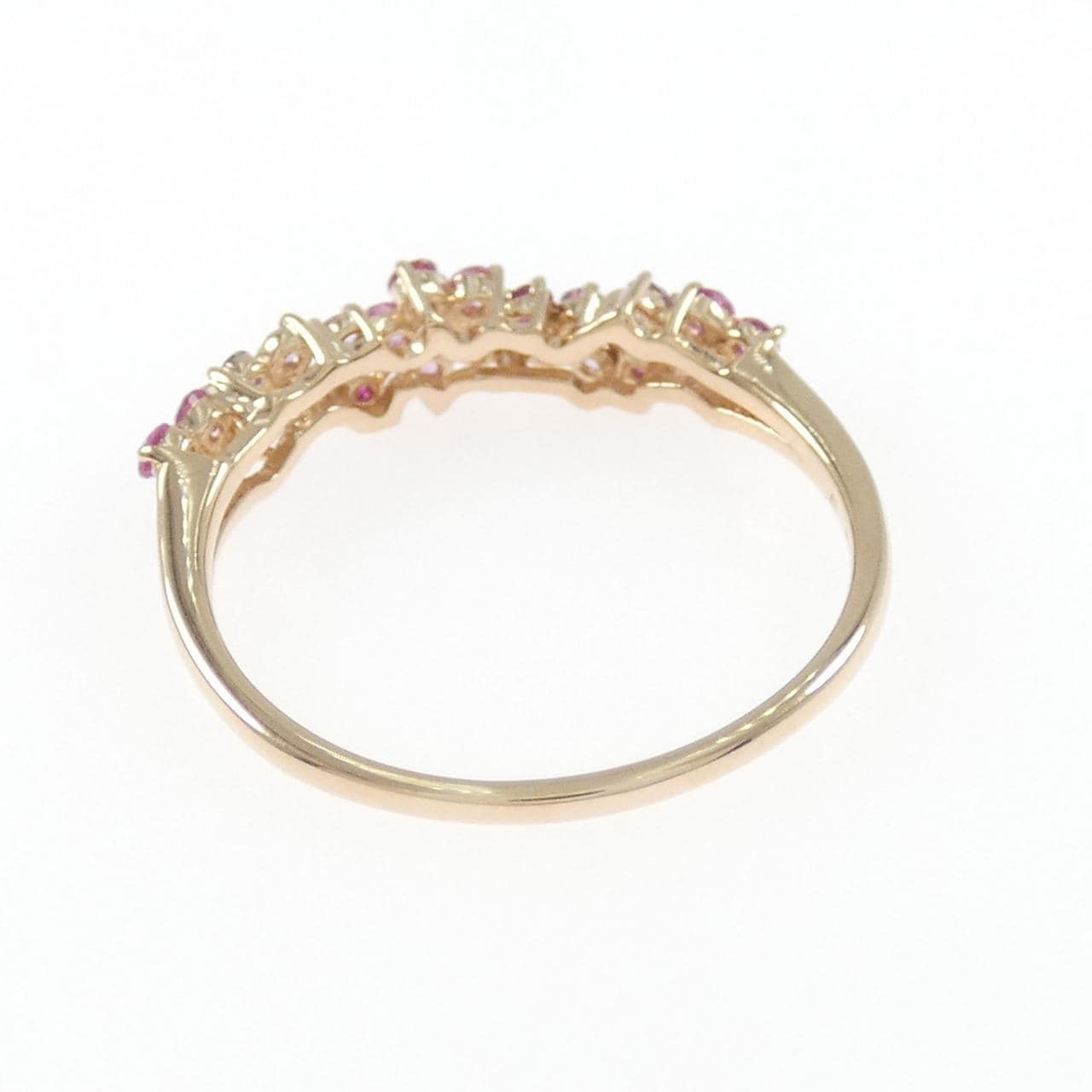 K18PG フラワー ルビー リング