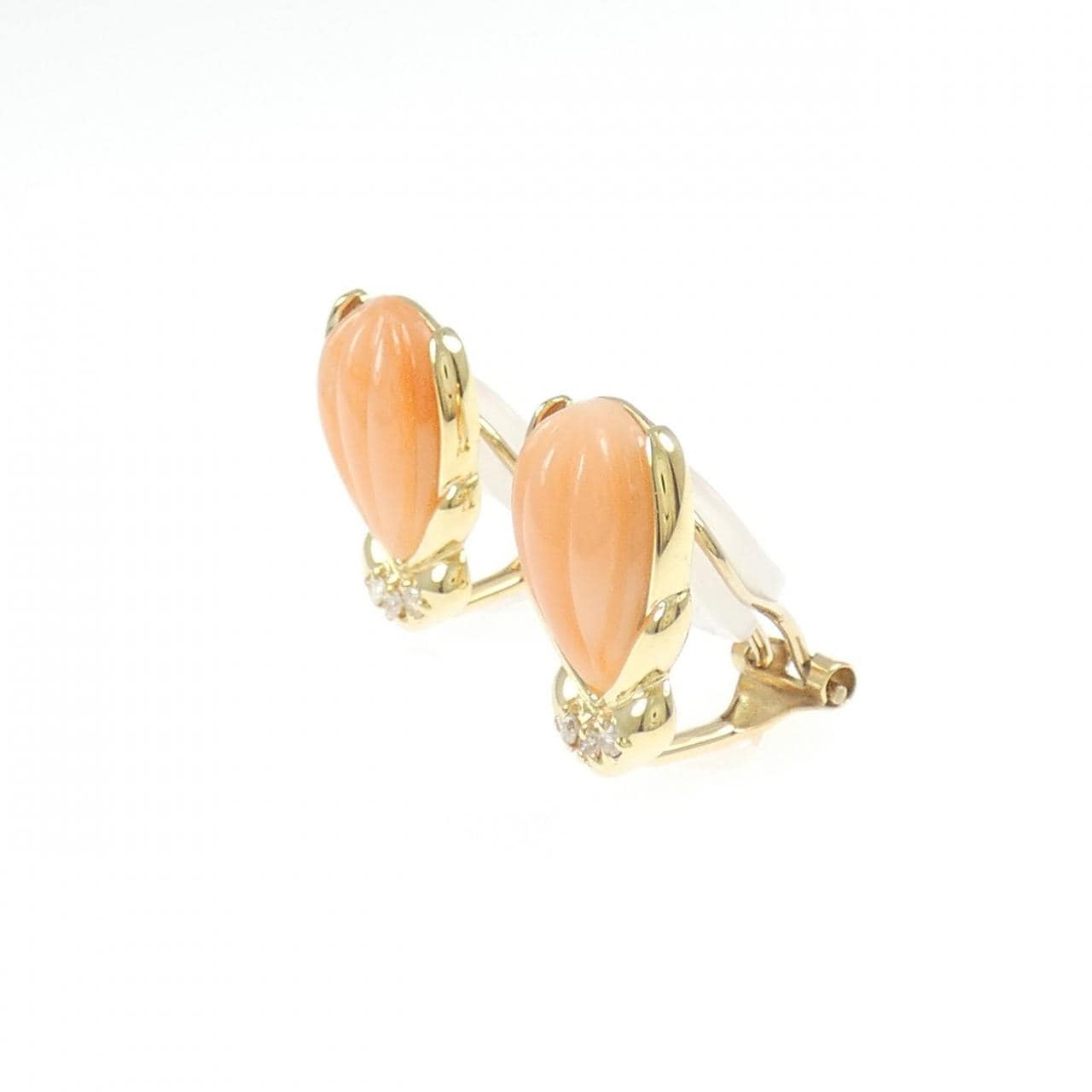 K18YG サンゴ イヤリング