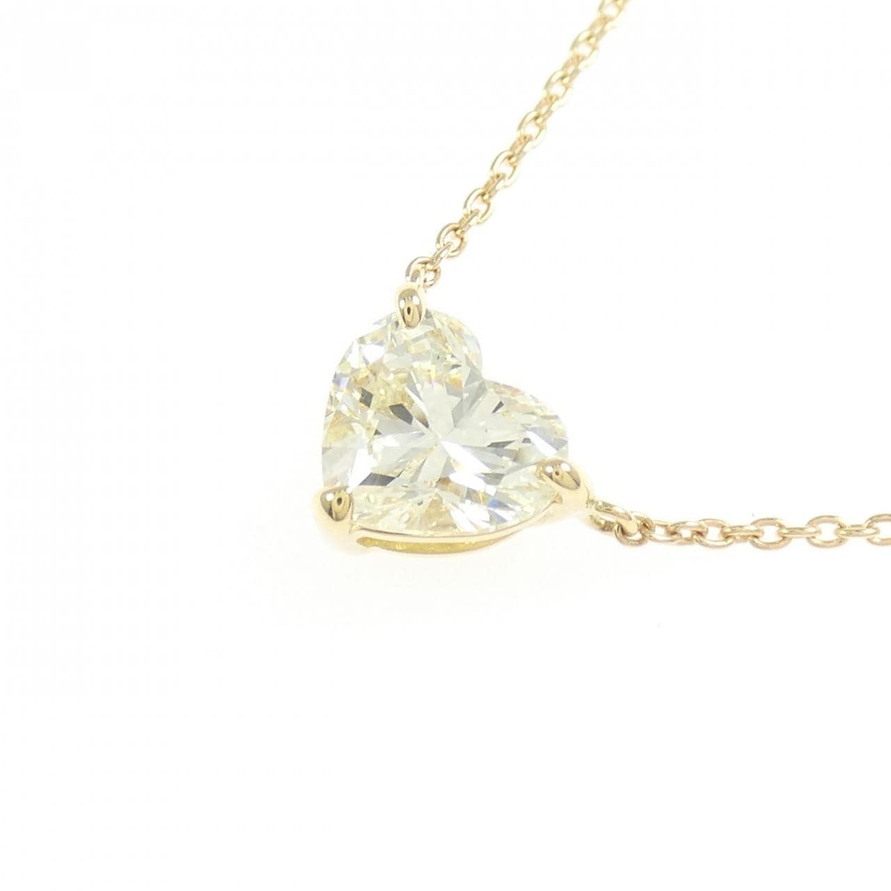 【リメイク】K18YG ダイヤモンド ネックレス 1.066CT VLY SI1 ハートシェイプ