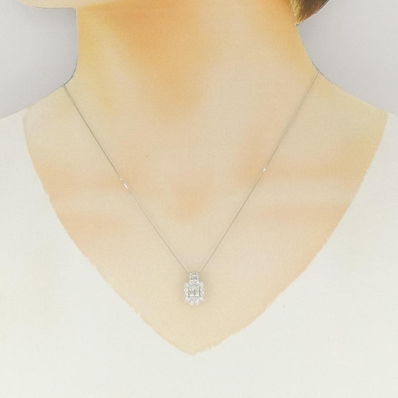 【新品】PT900/PT850 ダイヤモンド ネックレス 0.85CT