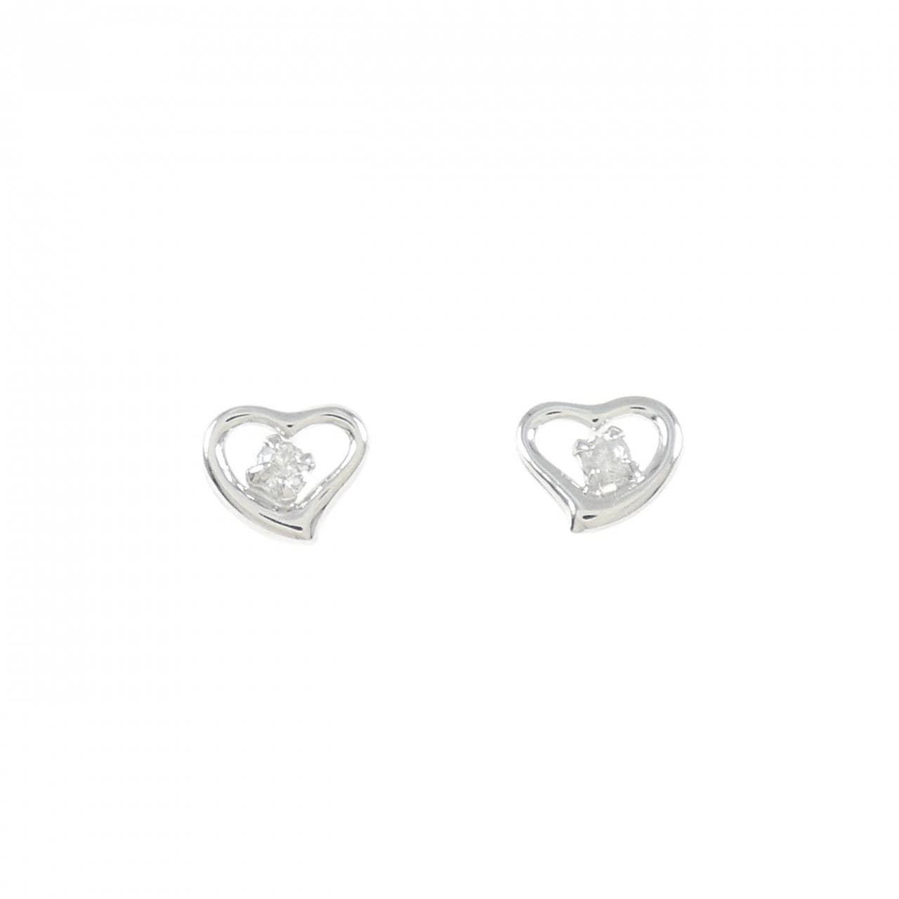 K14WG 心形鑽石耳環 0.04CT