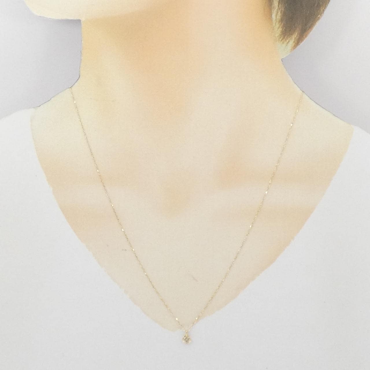 K18YG ソリティア ダイヤモンド ネックレス 0.15CT