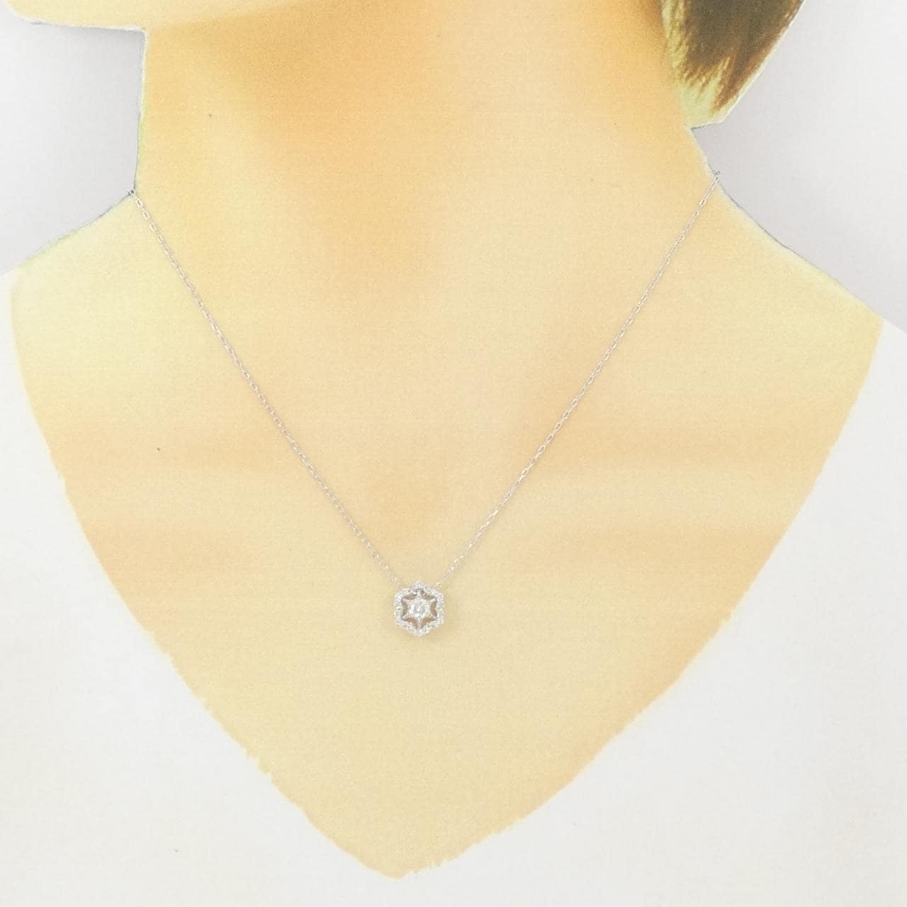 K18WG ダイヤモンド ネックレス 0.32CT