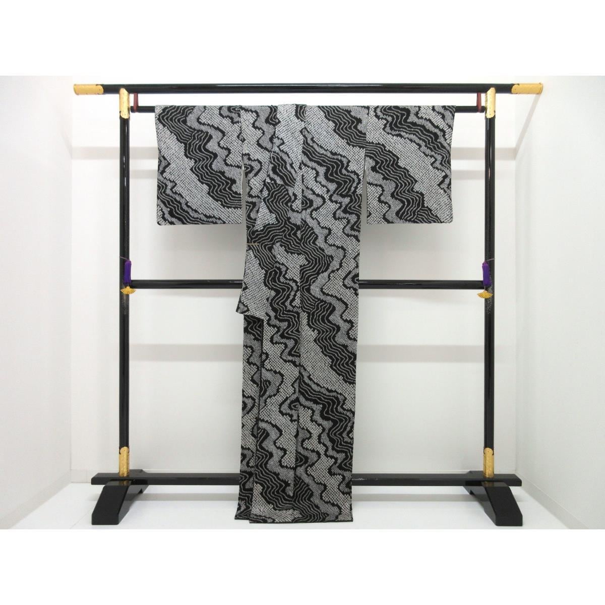 小紋　総絞り　スマート仕立