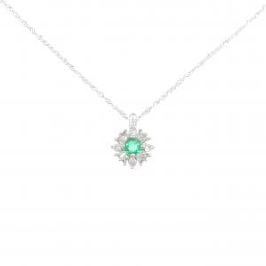 K18WG エメラルド ネックレス 0.08CT