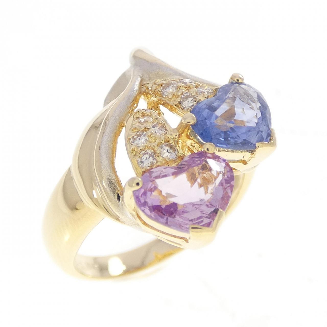 K18YG ハート サファイヤ リング 1.67CT