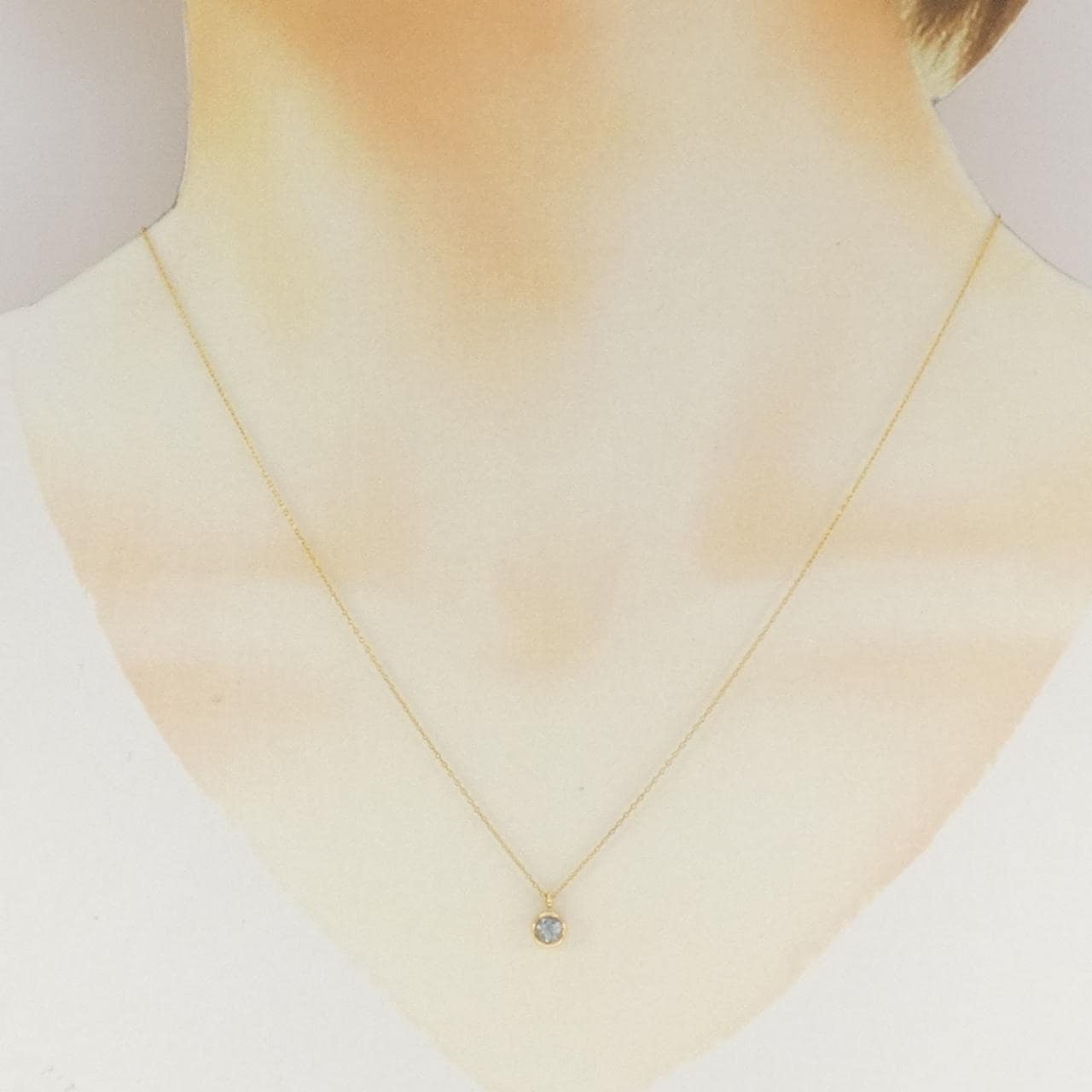 K18YG アクアマリン ネックレス