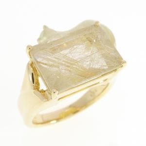 K18YG キャット ルチルクオーツ リング 7.00CT