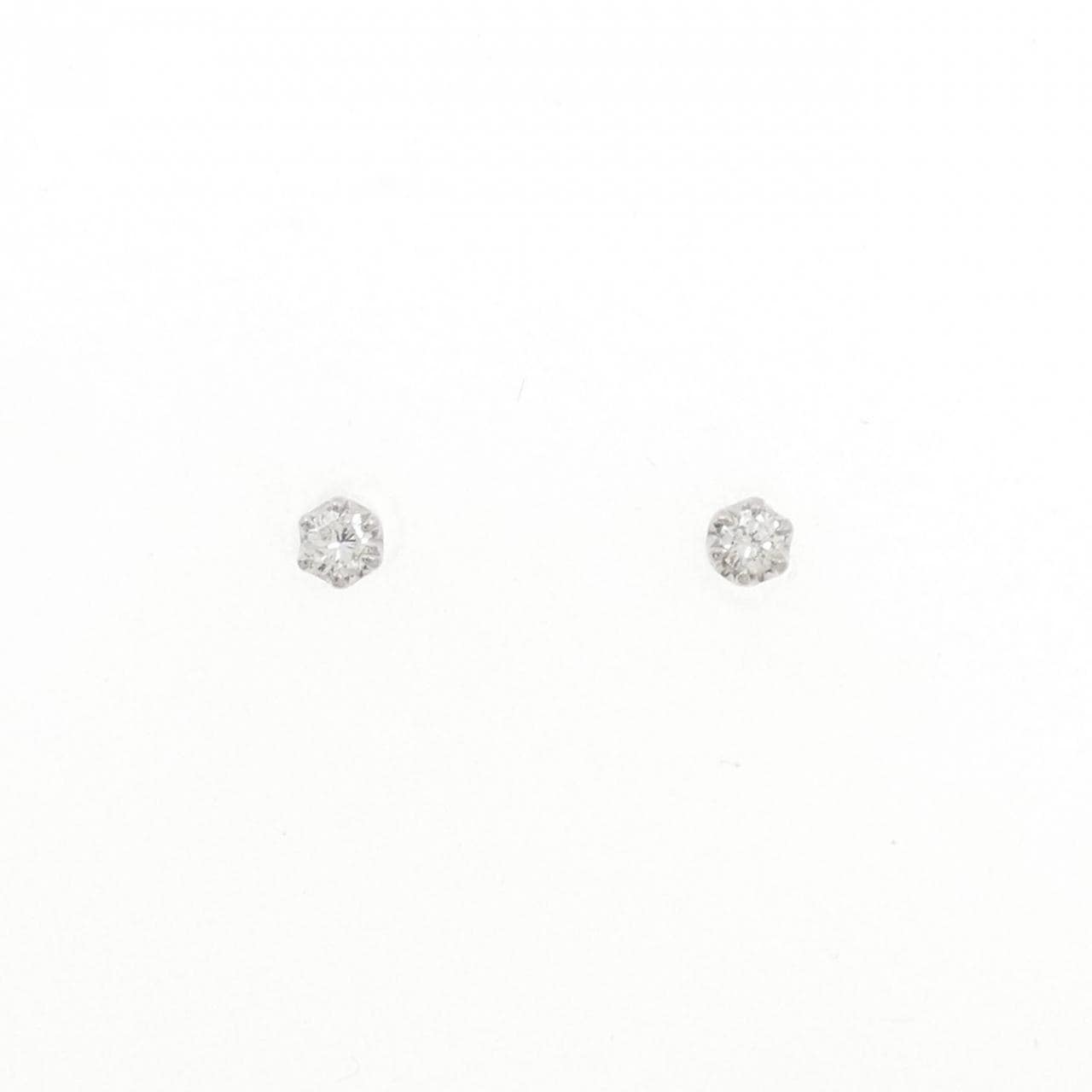 PT900 ソリティア ダイヤモンド ピアス 0.10CT