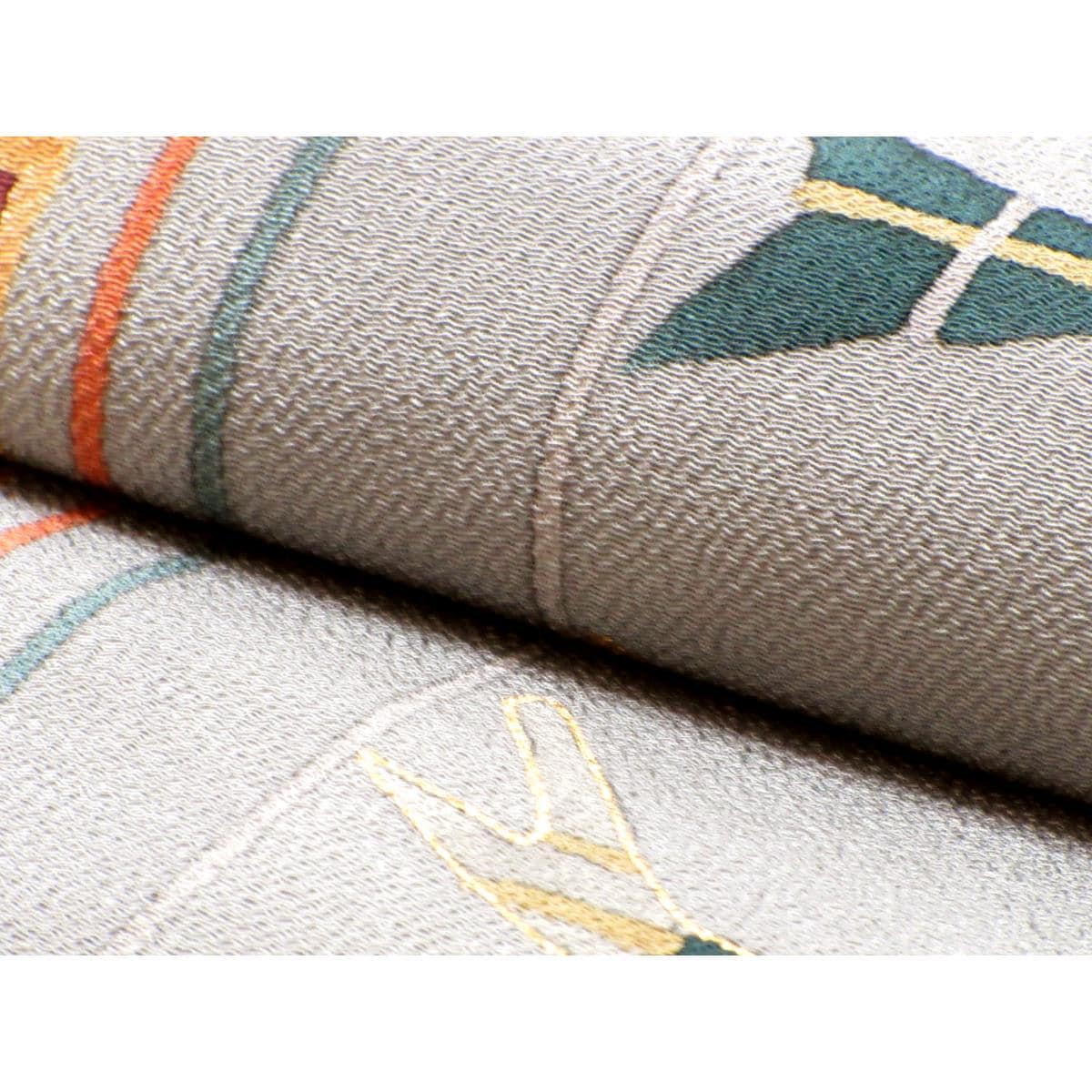 名古屋帯　ちりめん染帯　全通柄