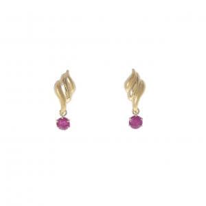 K18YG ルビー ピアス