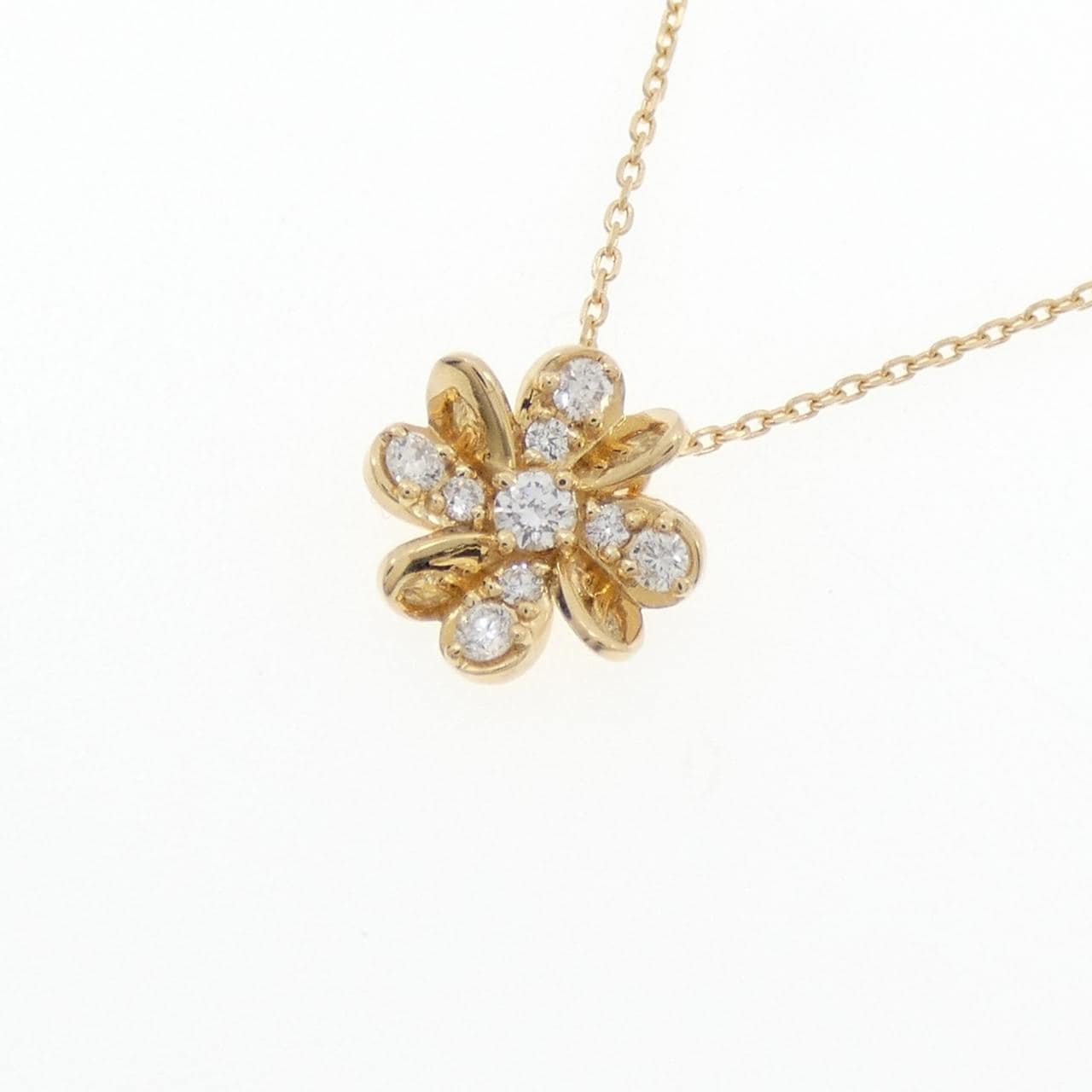 ポンテヴェキオ フラワー ダイヤモンド ネックレス 0.12CT