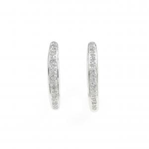 18KWG ダイヤモンド フープ ピアス