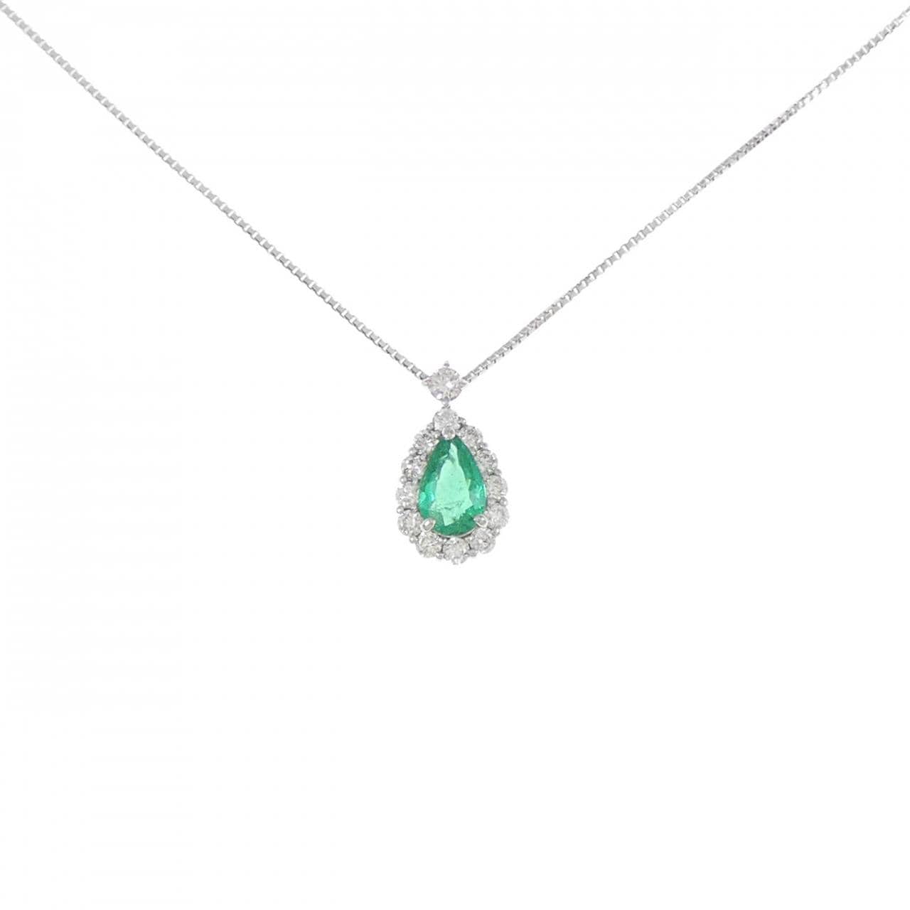 [BRAND NEW] PT Emerald Necklace 0.28CT