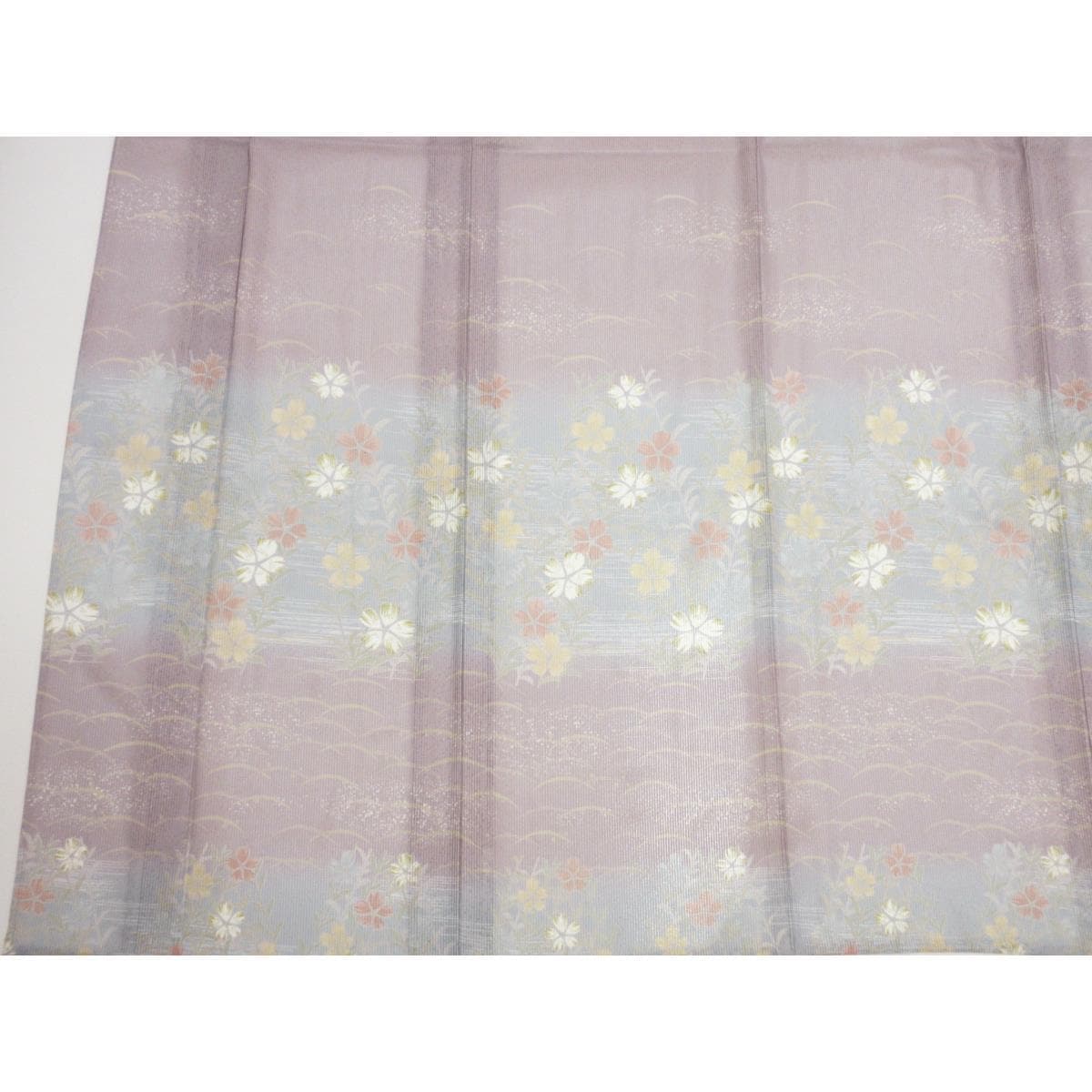 化繊　単衣　変わり竪絽訪問着