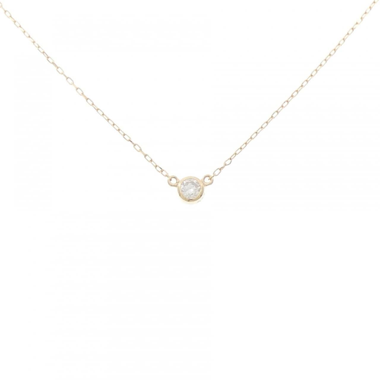 K10YG ソリティア ダイヤモンド ネックレス 0.08CT