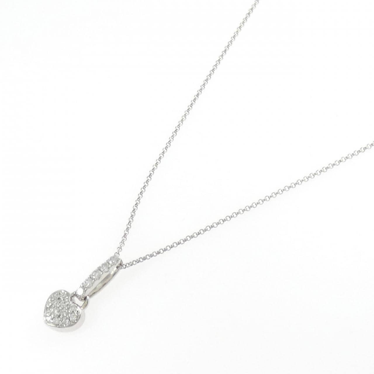 PT900/PT850 ハート ダイヤモンド ネックレス 0.24CT