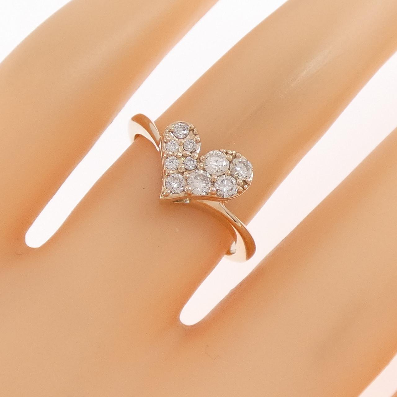 K18PG ハート ダイヤモンド リング 0.30CT