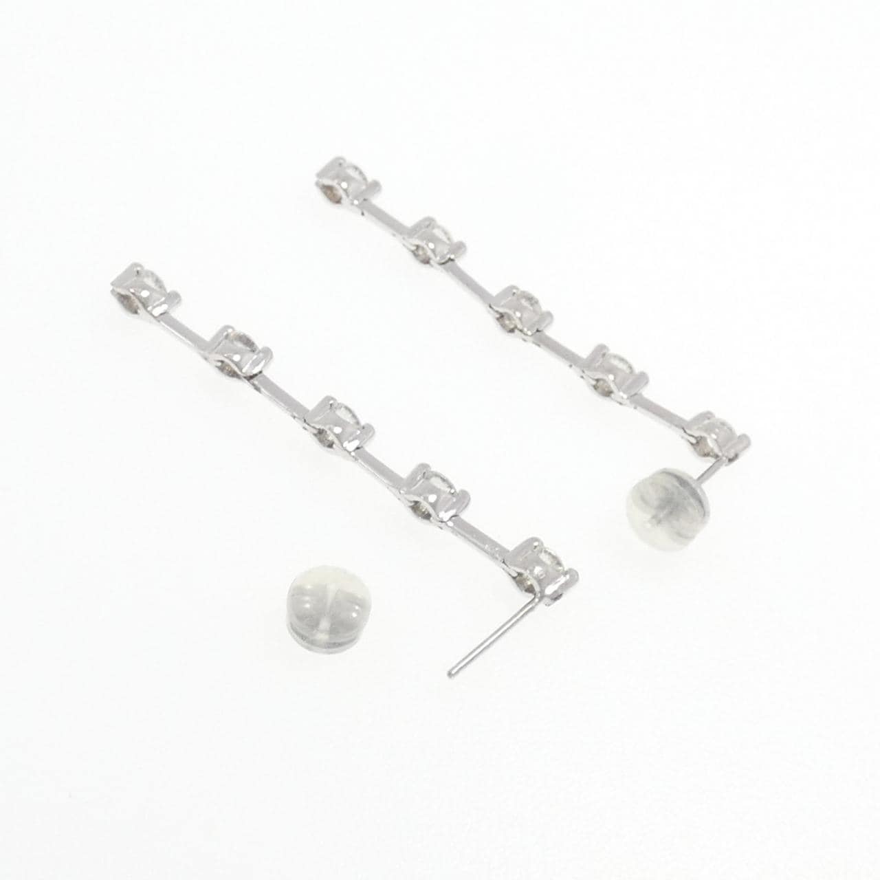 K14WG ダイヤモンド ピアス 1.0CT
