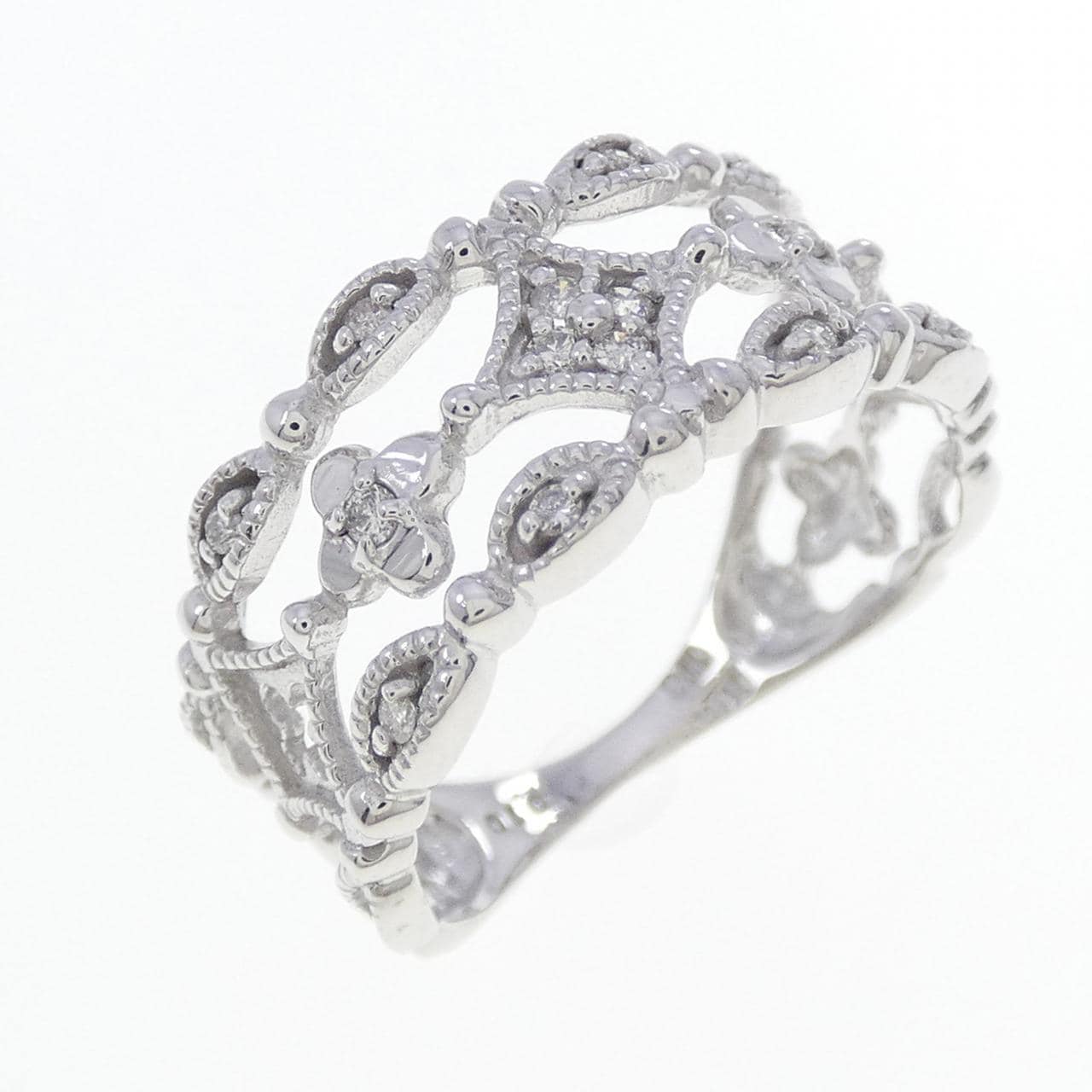 K18WG ダイヤモンド リング 0.10CT