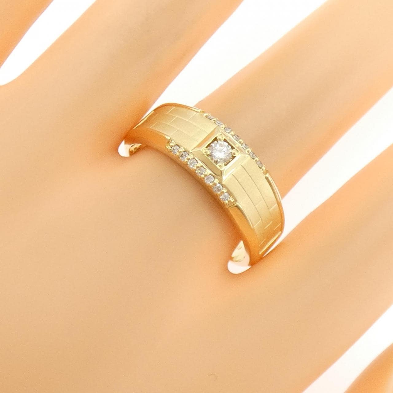 【新品】K18YG ダイヤモンド リング 0.18CT