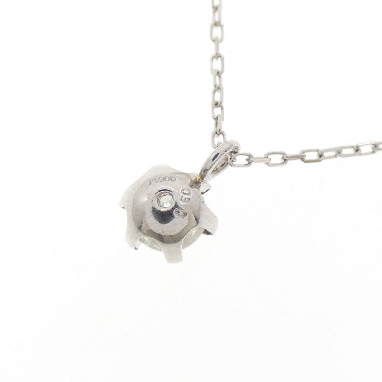 PT900/K18WG ソリティア ダイヤモンド ネックレス 0.30CT
