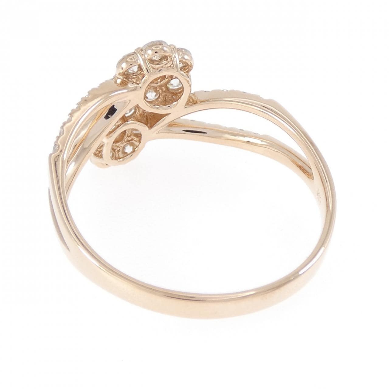 K18PG フラワー ダイヤモンド リング 1.30CT