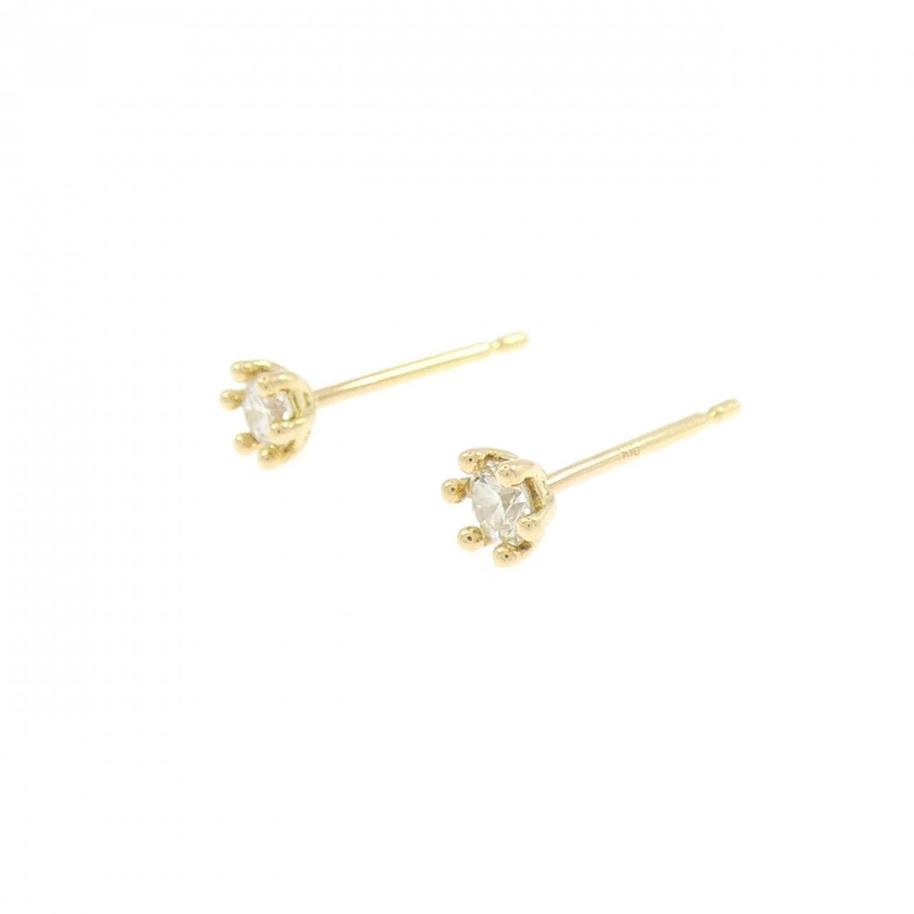 K18YG ソリティア ダイヤモンド ピアス 0.18CT