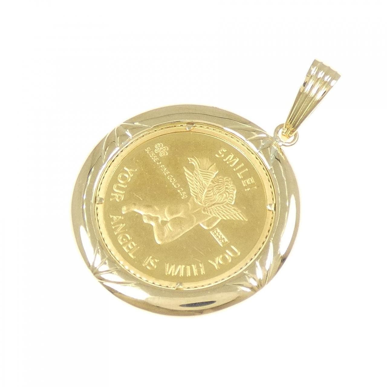 K18YG(枠) コイン ペンダント