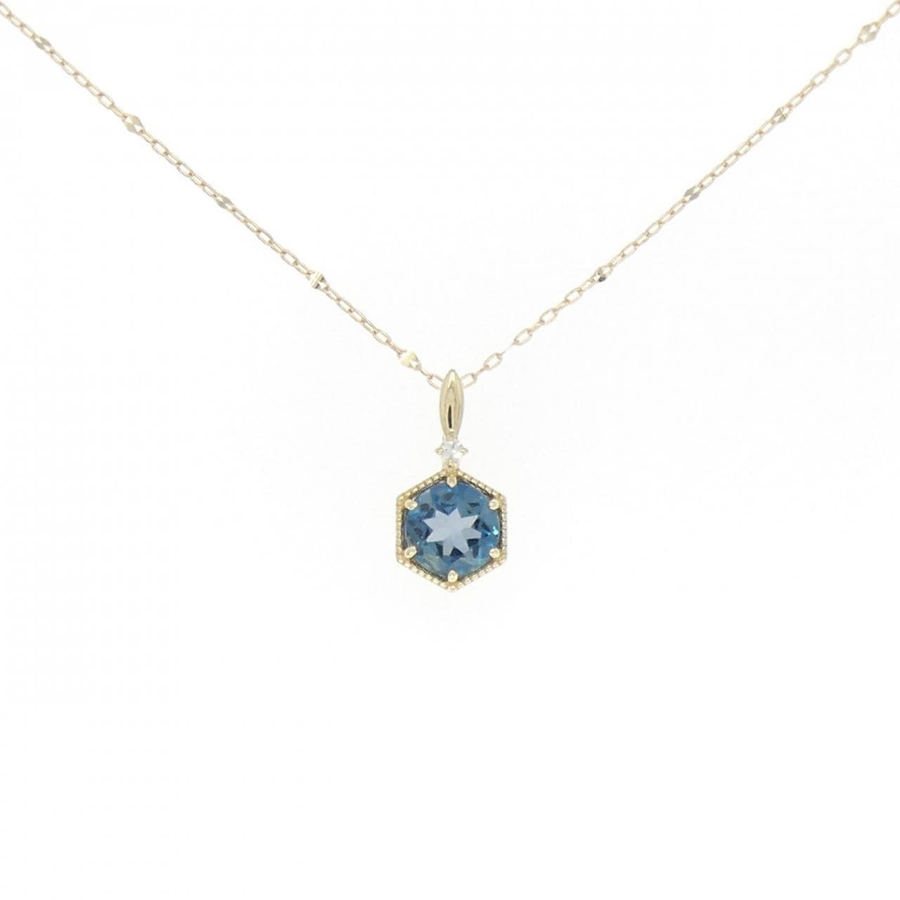 K10YG 藍色托帕石項鍊