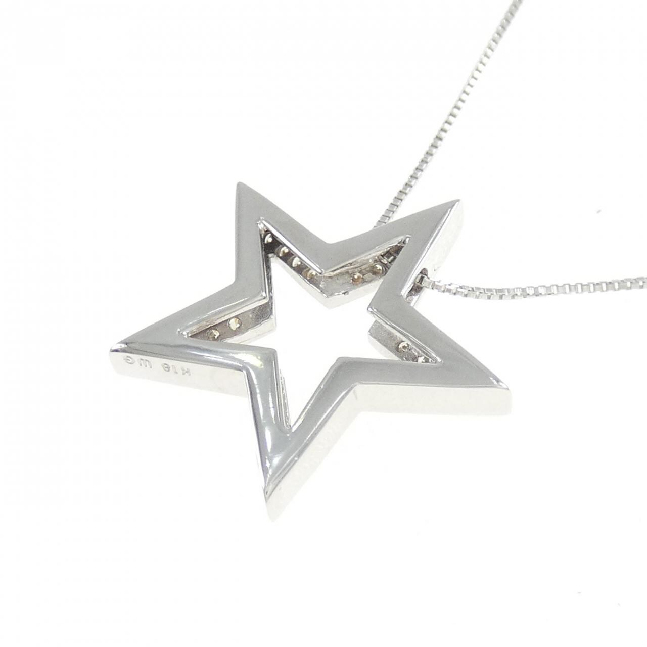K18WG スター ダイヤモンド ネックレス 0.31CT