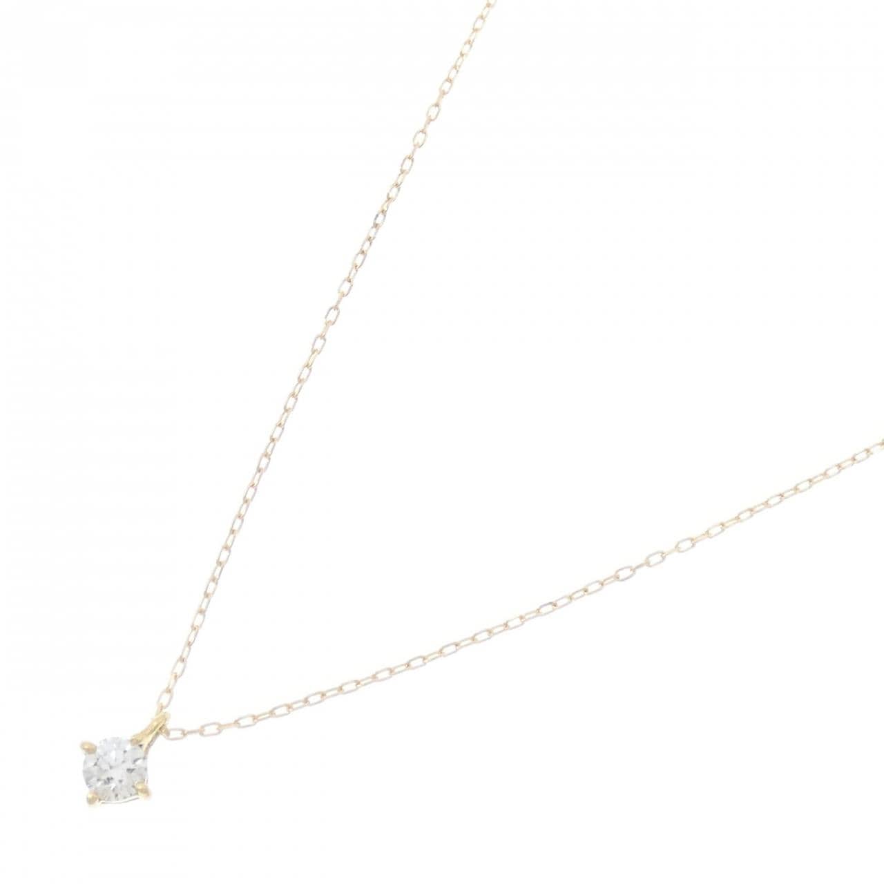 K18YG ソリティア ダイヤモンド ネックレス 0.18CT