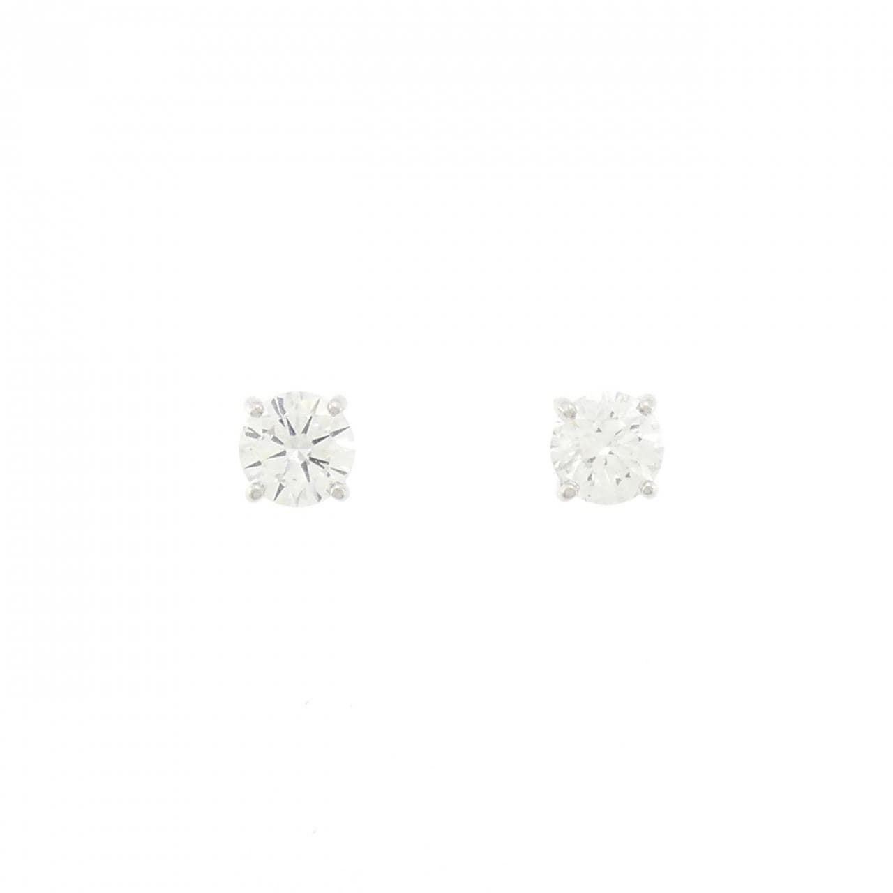 【リメイク】PT/ST ダイヤモンド ピアス 0.534CT 0.536CT F SI1 VG-GOOD