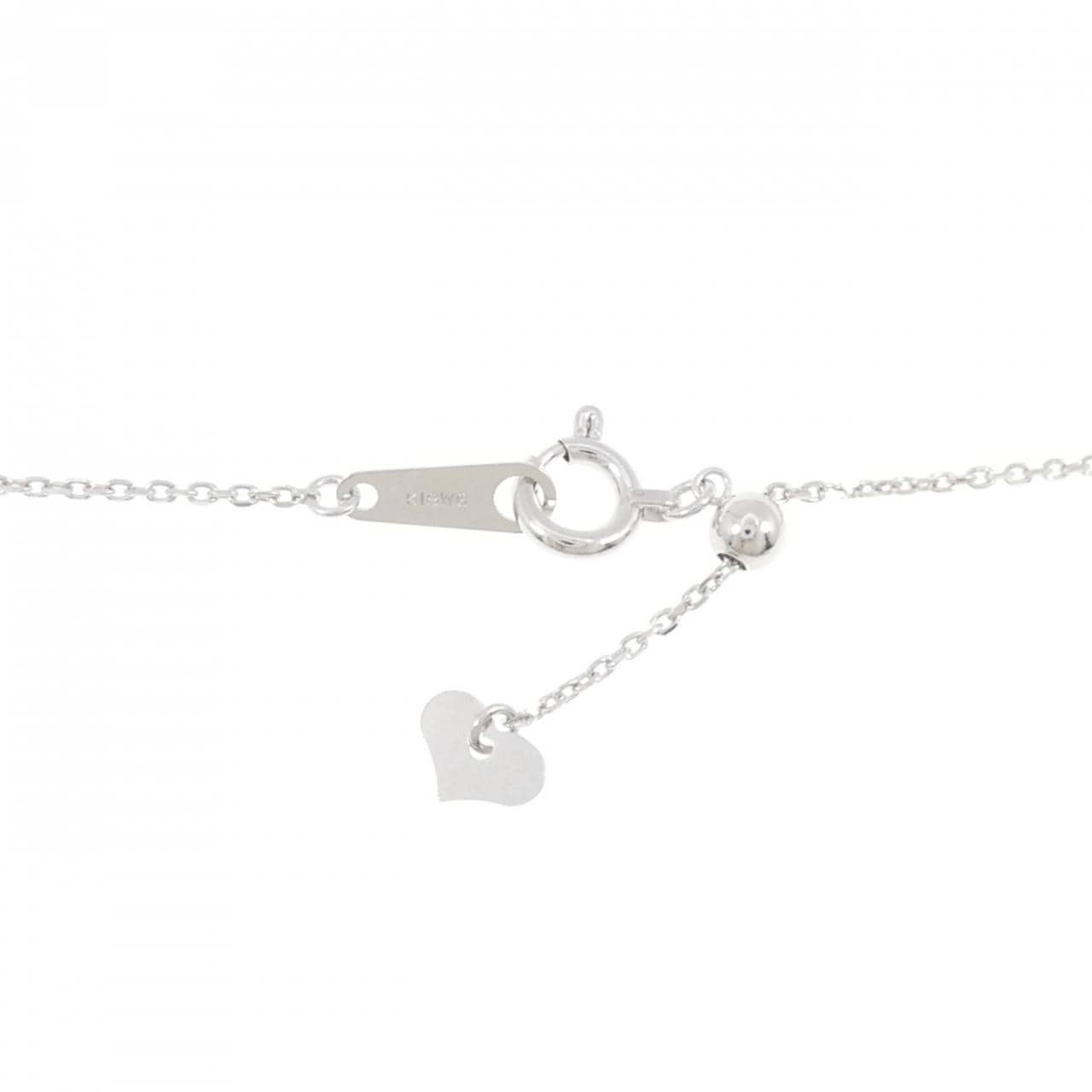 K18WG フラワー サファイヤ ネックレス 0.33CT