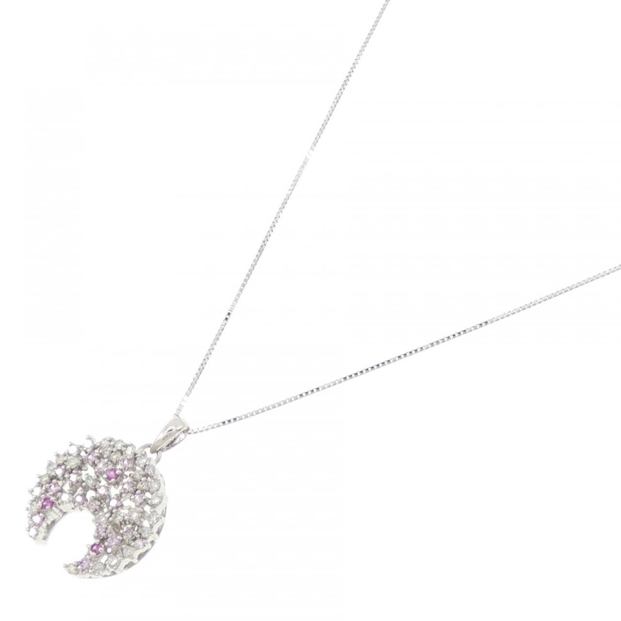 K18WG サファイヤ ネックレス 0.35CT