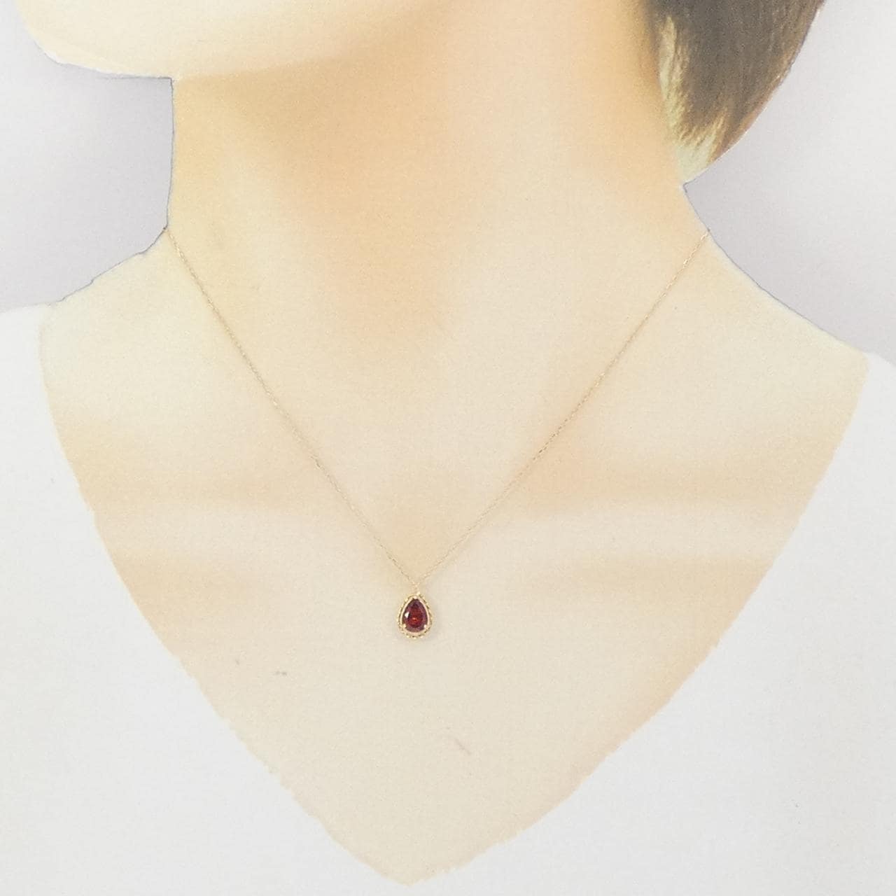 K18YG ガーネット ネックレス