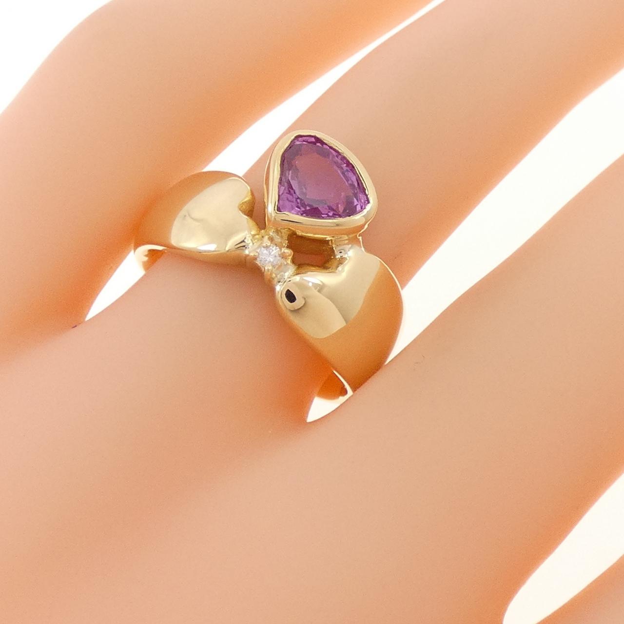 K18YG サファイヤ リング 1.27CT