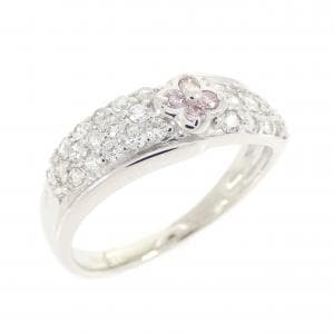 K18WG フラワー ピンクダイヤモンド リング 0.05CT