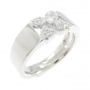 K18WG フラワー ダイヤモンド リング 0.11CT