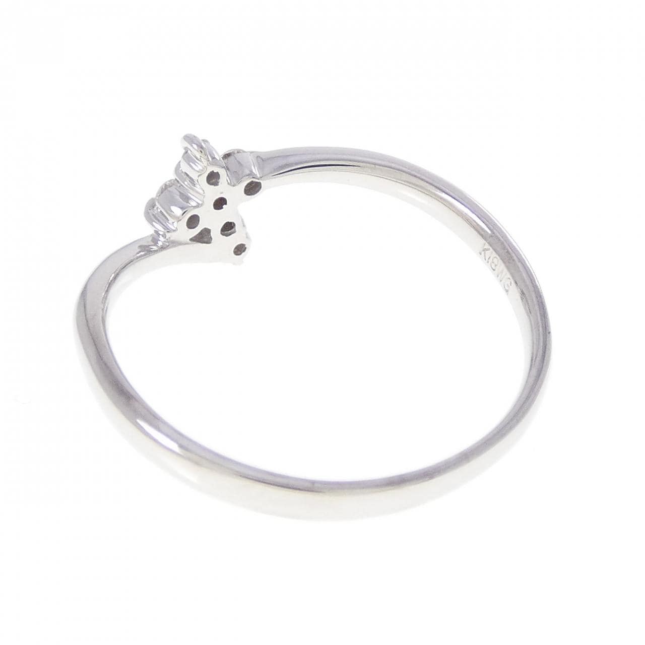 K18WG クロス ダイヤモンド リング 0.10CT
