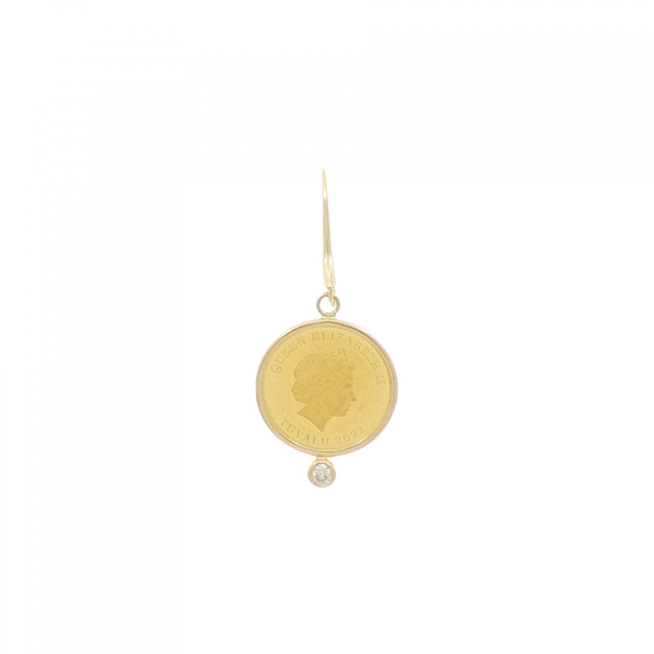 K18YG(枠) ダイヤモンド ピアス 0.05CT 片耳