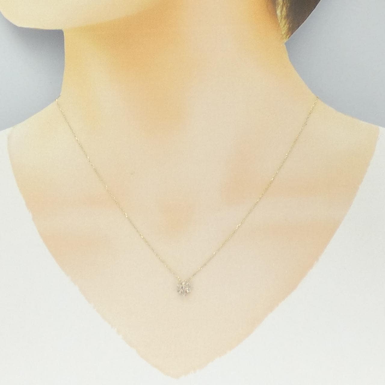 K10PG/K10YG フラワー ダイヤモンド ネックレス 0.20CT